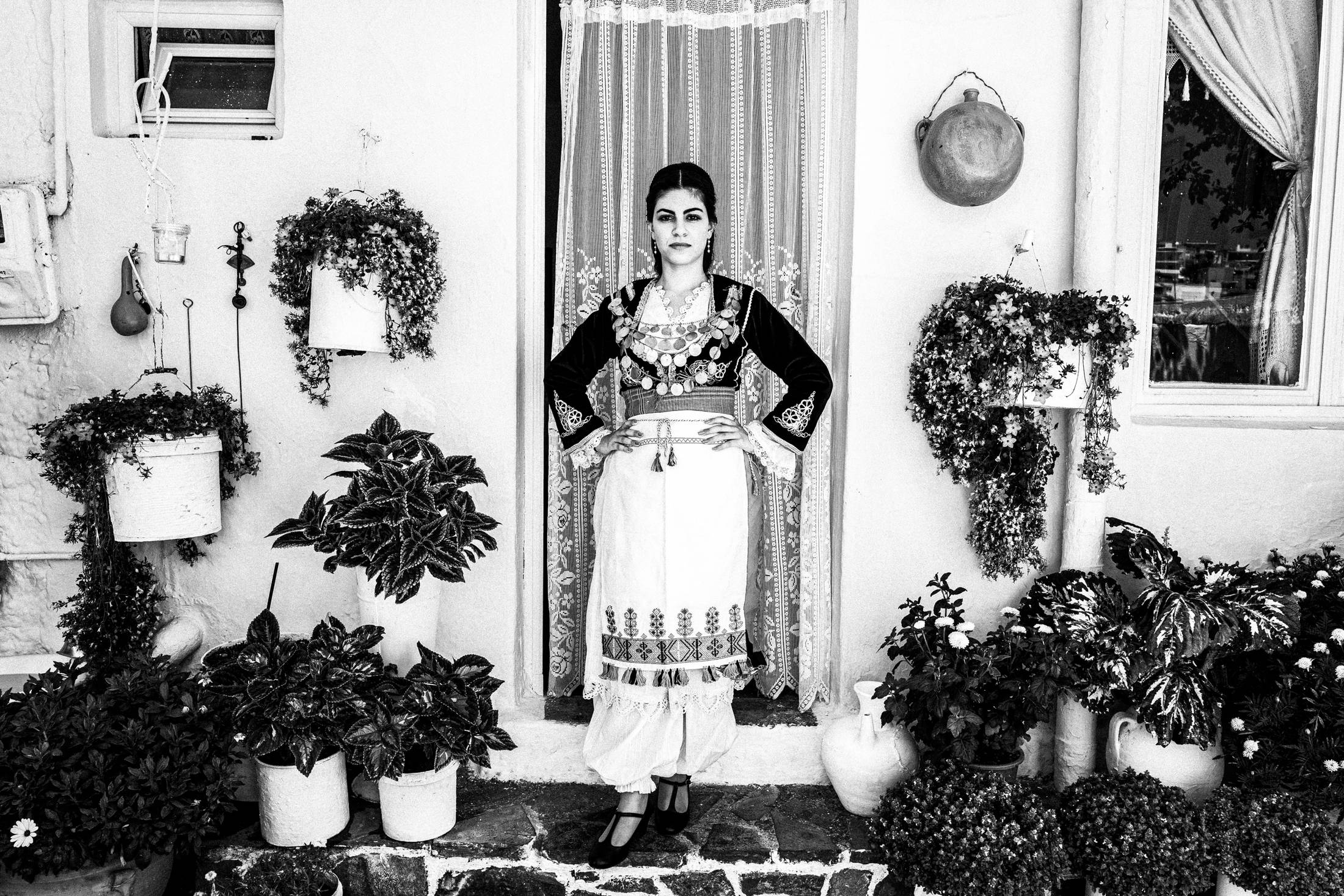 Zacharenia in Sartza, at Zafirenia's house in Anogia, Rethymnon, Crete, by photographer George Tatakis