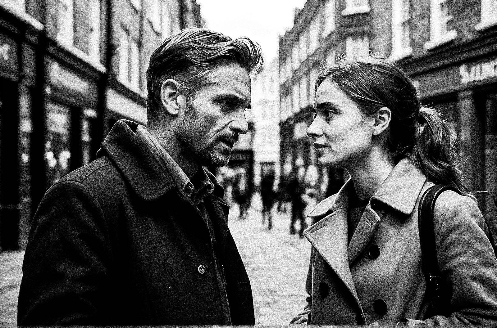 A photographer talking with a model in the streets of London