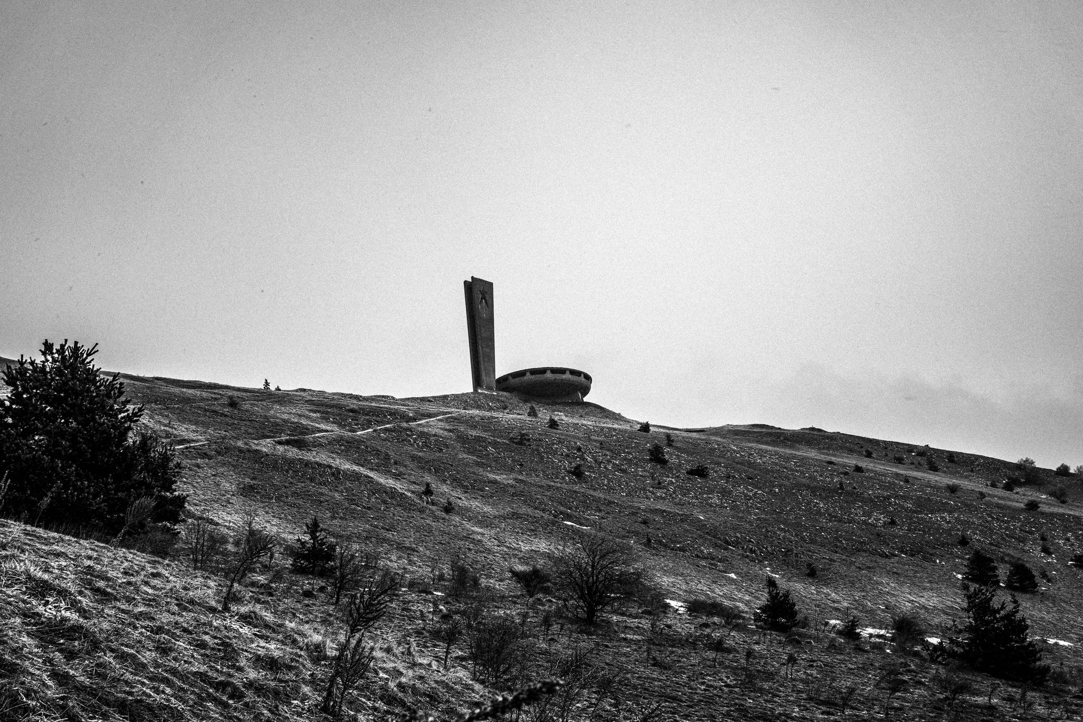 Buzludzha from afar, Bulgaria, by photographer George Tatakis