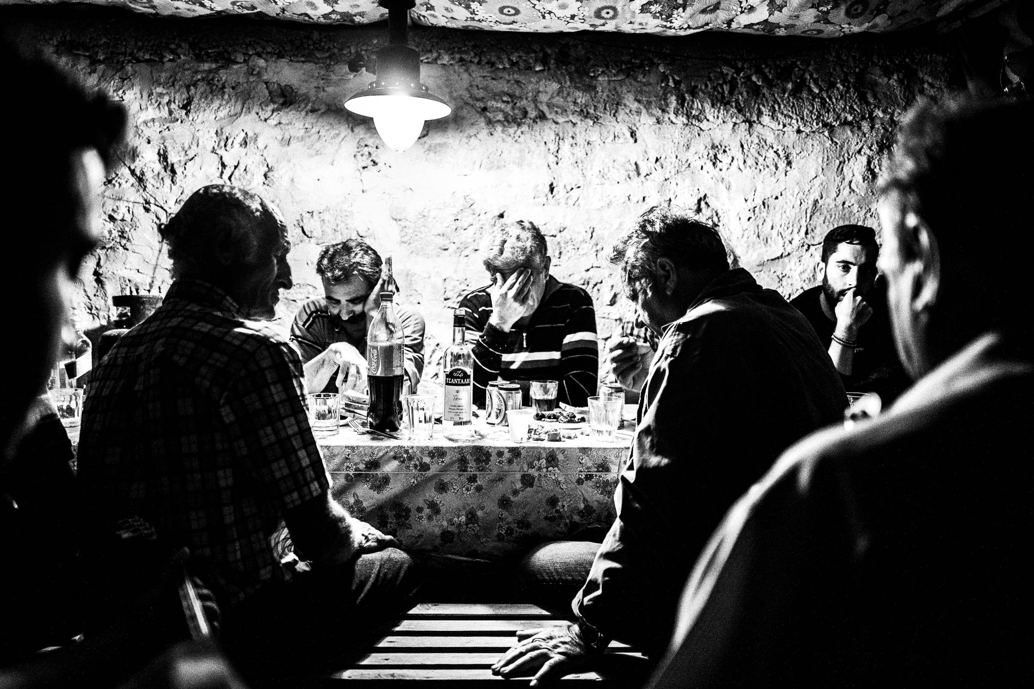 Nostalgia at the celebrations during the festival of St. Zacharias at Argos on the island of Saria, Olympos, Karpathos, Greece. Black and white photography by George Tatakis