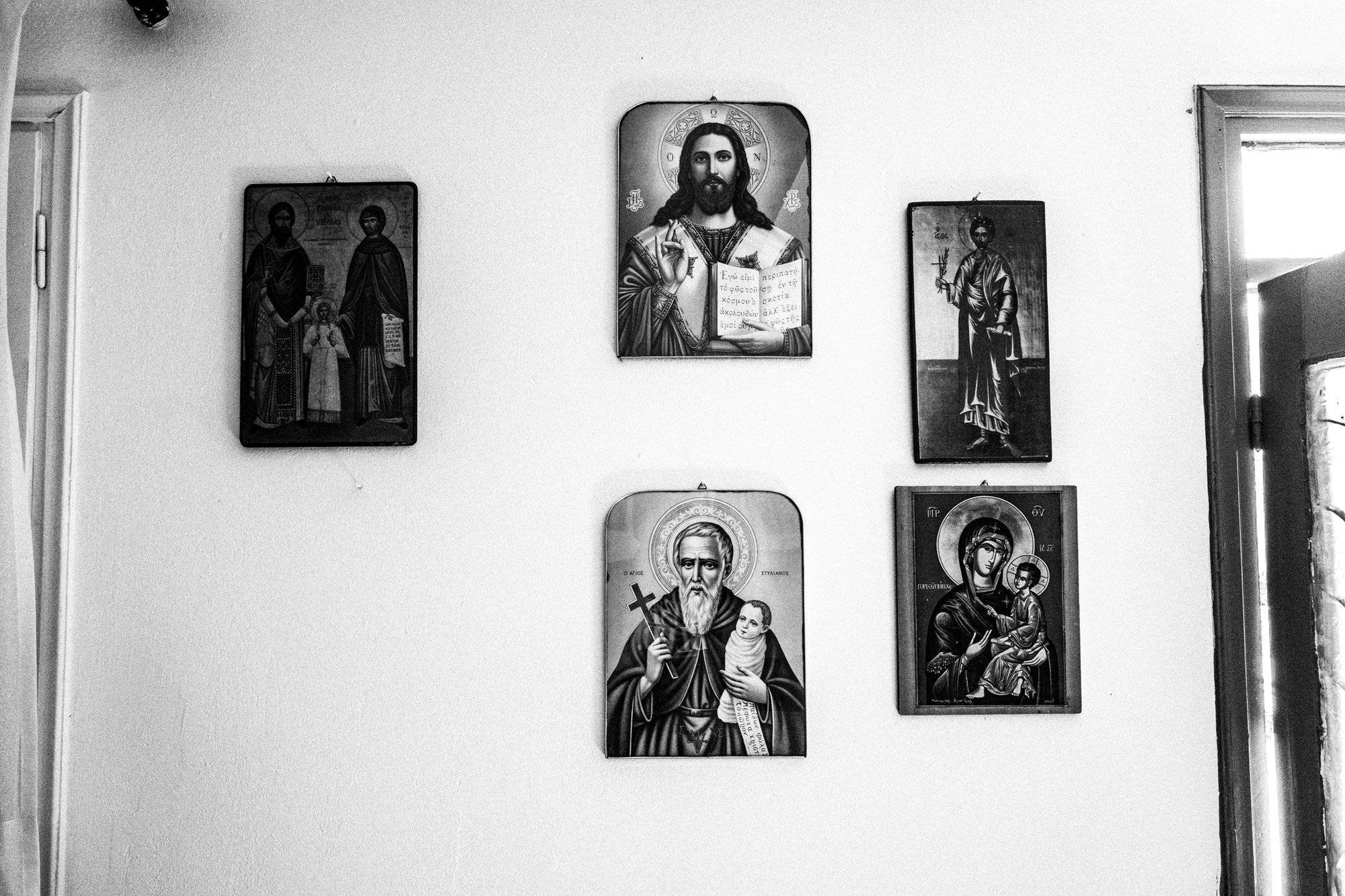 Dining room of the church at Telendos Greece. South Aegean. Kalymnos. © George Tatakis