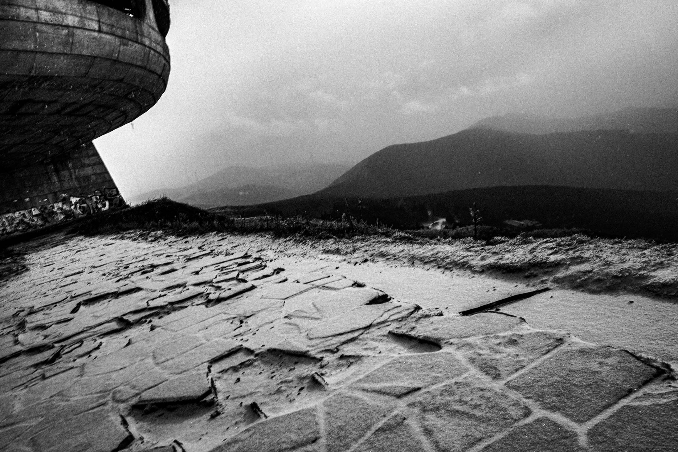 Accidental photo during my fall at Buzludzha, Bulgaria, by photographer George Tatakis