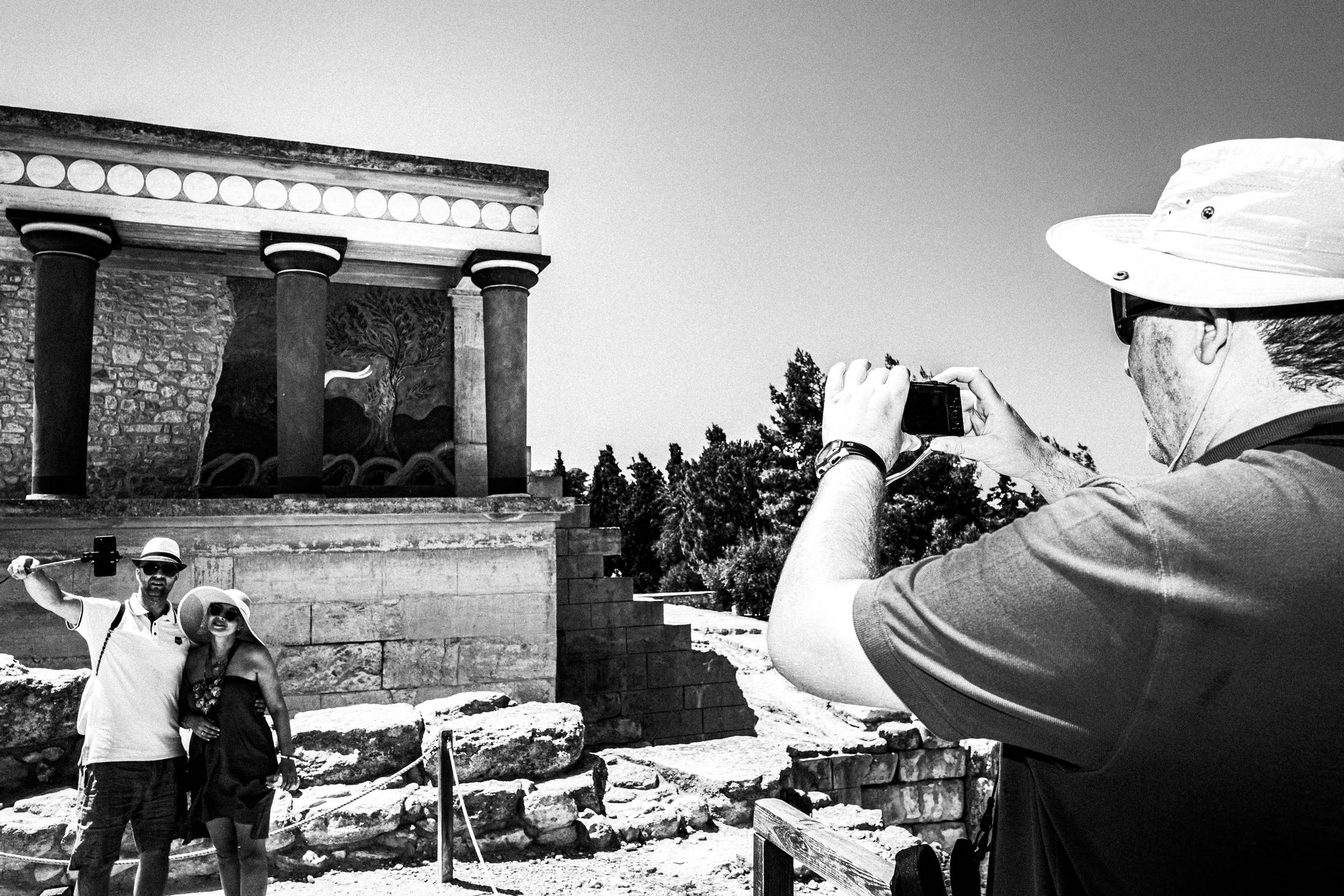 Tourists visiting Knossos' site, Heraklion, Crete, by photographer George Tatakis