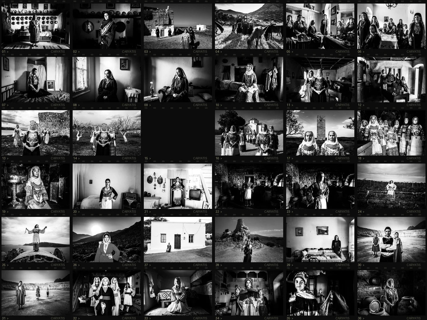 36-frame film contact sheet — CARYATIS