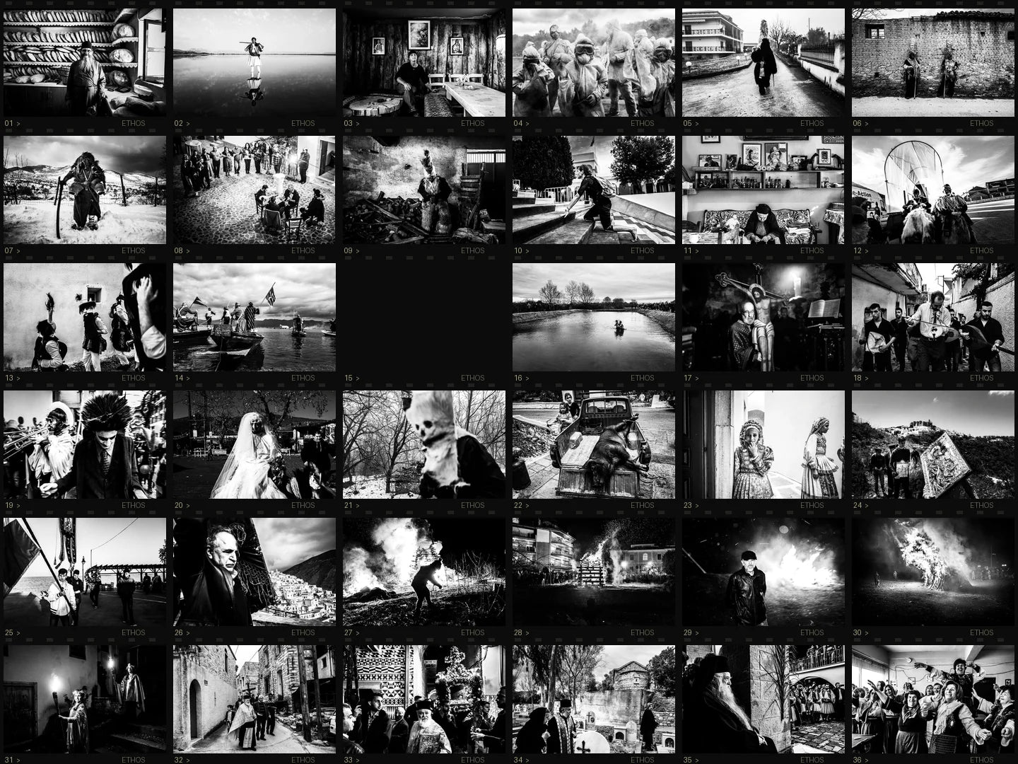 36-frame film contact sheet — ETHOS