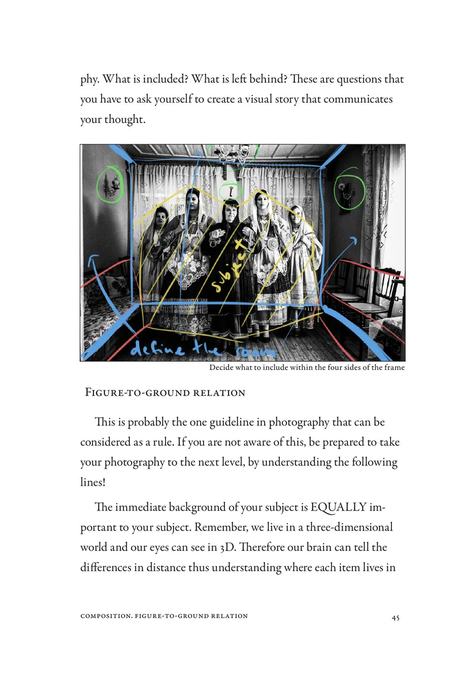 Printed page 45: The four sides of the frame / Figure-to-ground relation