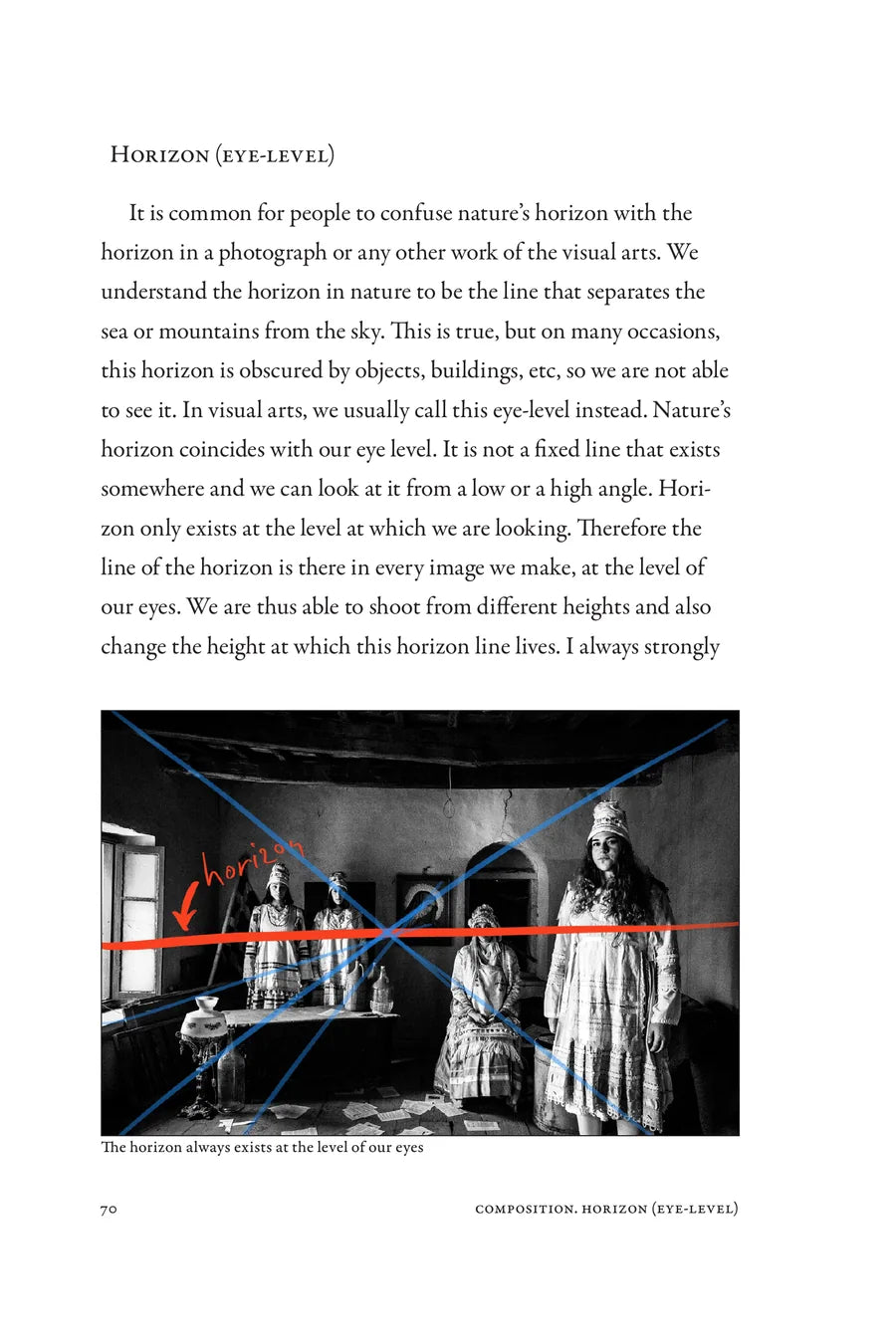 Printed page 70: Horizon (eye-level)